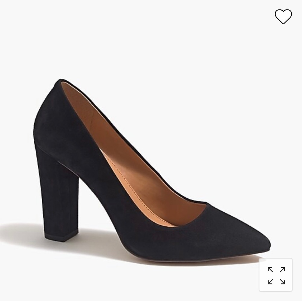 J.Crew Suede pointed toe pumps Heel’s